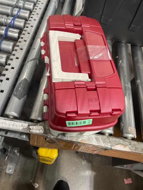 Photo 1 of 1 Tray Tackle Box w/Dual Top Access Red Met/Off White