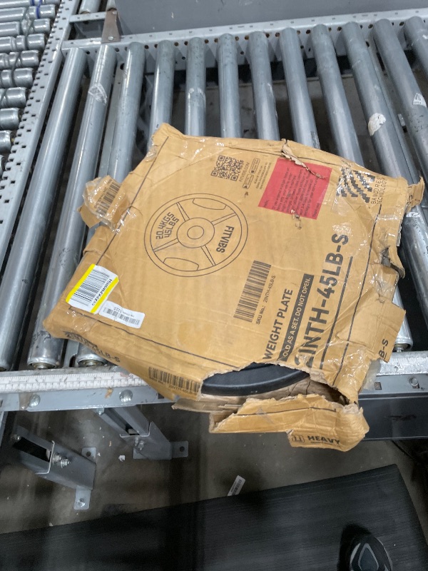 Photo 1 of *** ONLY ONE PLATE *** Fitvids Olympic Cast Iron 2-Inch Weight Plate for Strength Training & Weightlifting, 45 LB