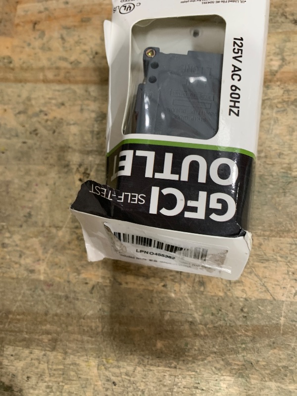 Photo 1 of 1-Pack 15 Amp GFI Electrical GFCI Outlet Self-Test Tamper Resistant (TR) Weather Resistant (WR) Ground Fault Receptacle with LED Indicator UL Listed Standard Wall Plate Included White