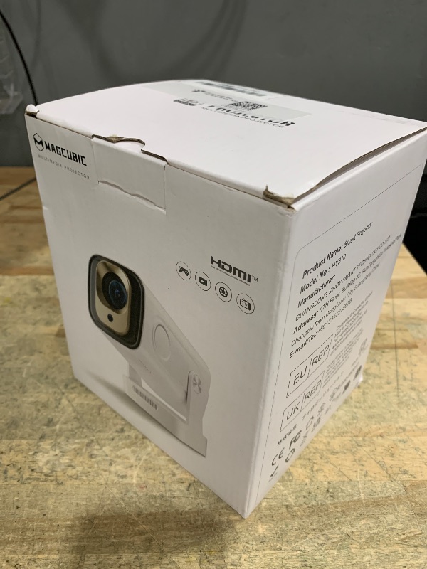 Photo 1 of ?Auto Focus&1080P?Magcubic Mini Smart Projector with 4K Support, Portable Projector with Wifi and Bluetooth, 5W Speaker, Built in Apps, Voice Control, Outdoor Movie Projector