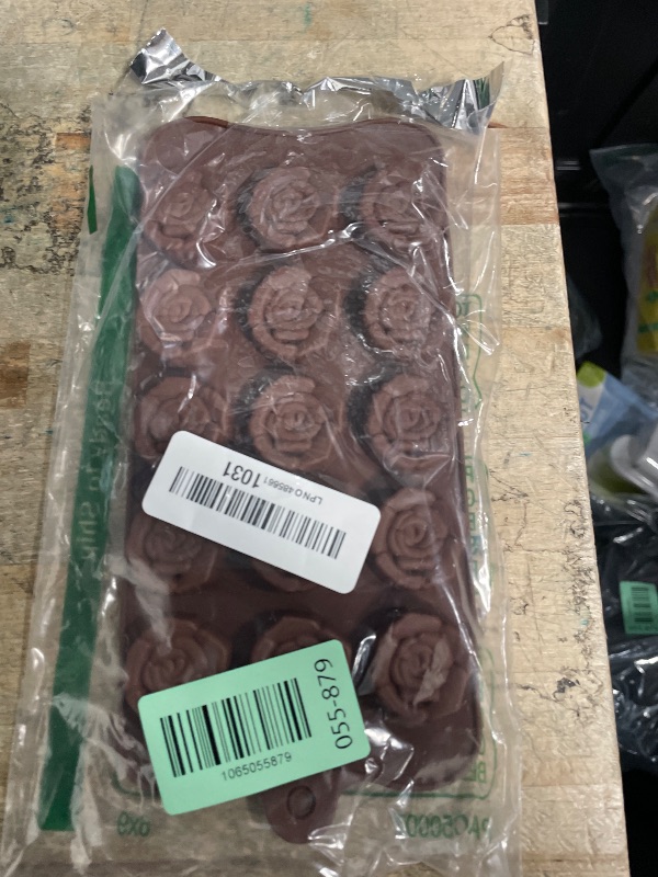 View 2 of *BROWN* Rose Candy Chocolate Silicone Mold with 15 Hole Large Rose Shape Mold?DIY Flower Cookies Candy Gummy Chocolate Mold Perfect for Soap, Mousse Ice Cream Tray 1 Pack