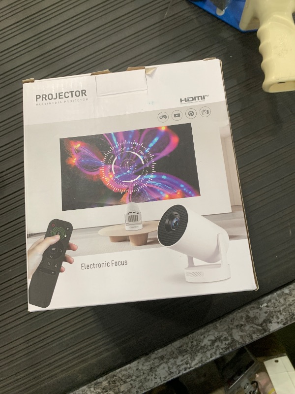 Photo 1 of [Electric Focus]Mini Portable Projector with 4K Support, Bluetooth 5.4 WIFI6, 5watt Sound Base Speaker, 260 ANSI, Android 11, 210° Rotation , Auto Keystone Correction Video Projector HY300 PLUS