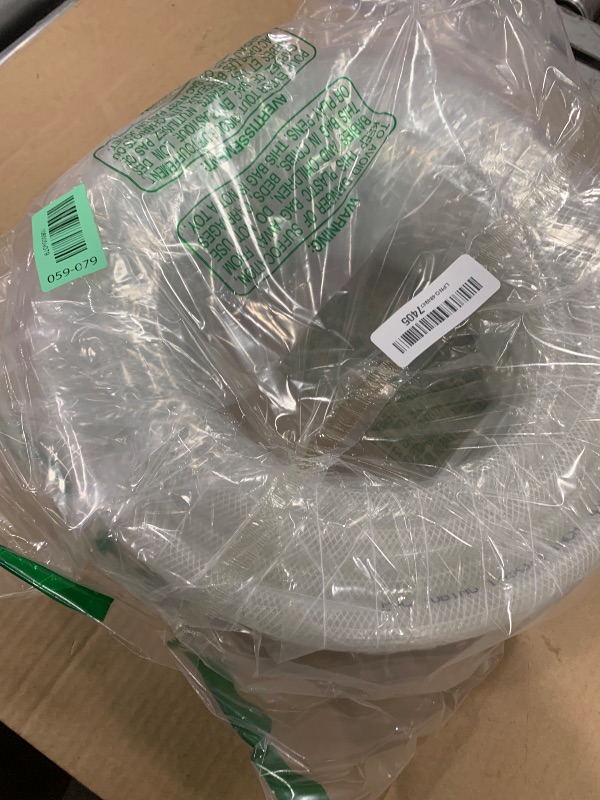 Photo 1 of 1/2" ID x 3/4" OD - 50 Ft High Pressure Braided Clear PVC Vinyl Tubing Flexible Tube, Heavy Duty Reinforced Hose Tubing, BPA Free and Non Toxic