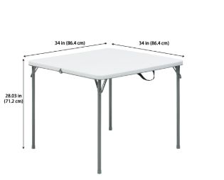 Photo 1 of (black table) Mainstays 34" Square Resin Fold-in-Half Table, Black