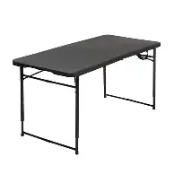 Photo 1 of (*new*)Cosco Black Adjustable Folding Outdoor Table | The Home Depot