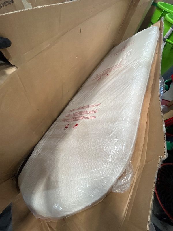 Photo 1 of **Parts Only** **Only One box**
 Merax King Size Bed Frame with Boucle Fabric, Upholstered Platform Bed with Steel Legs, Curve-Shaped Design & Thick Headboard, White 2 BOX SET