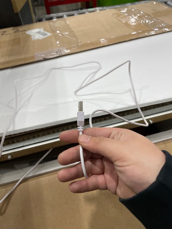 Photo 1 of *** PARTIAL SET ONLY MIRROR ***LIVELYGLOW Makeup Vanity Desk Set, White, 35.4“W x 15.7" D x 53.9" H (Large Smart LED Mirror, with Cushion Stool, Hairdryer Rack, Power-Outlet, 4 Drawers)