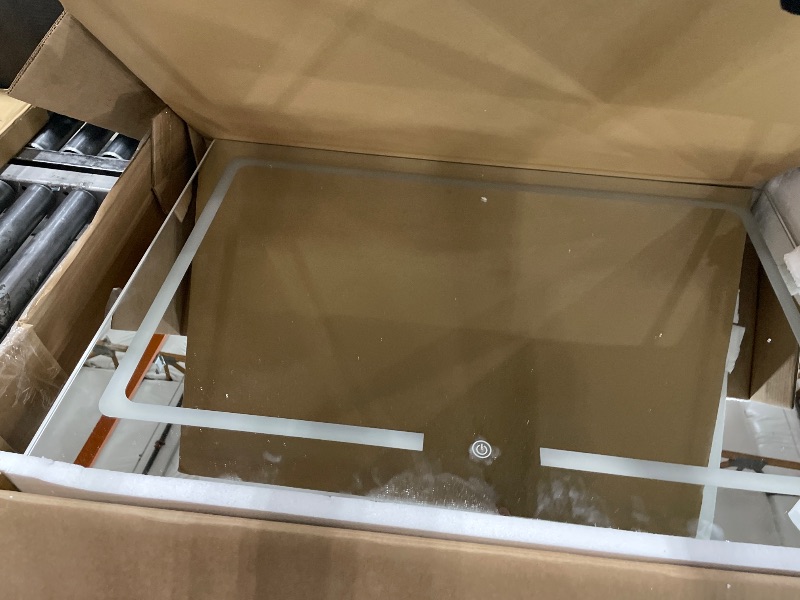 Photo 1 of *** PARTIAL SET ONLY MIRROR ***LIVELYGLOW Makeup Vanity Desk Set, White, 35.4“W x 15.7" D x 53.9" H (Large Smart LED Mirror, with Cushion Stool, Hairdryer Rack, Power-Outlet, 4 Drawers)