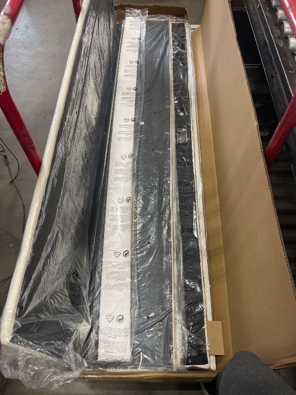 Photo 1 of **missing box 1!!!
DWVO King Size Bed Frame with 4 Storage Drawers and RGB LED Lights, 57'' Tall Headboard Velvet Upholstered Bed with Charging Station, No Box Spring Needed, Easy Assembly, Noise-Free, White