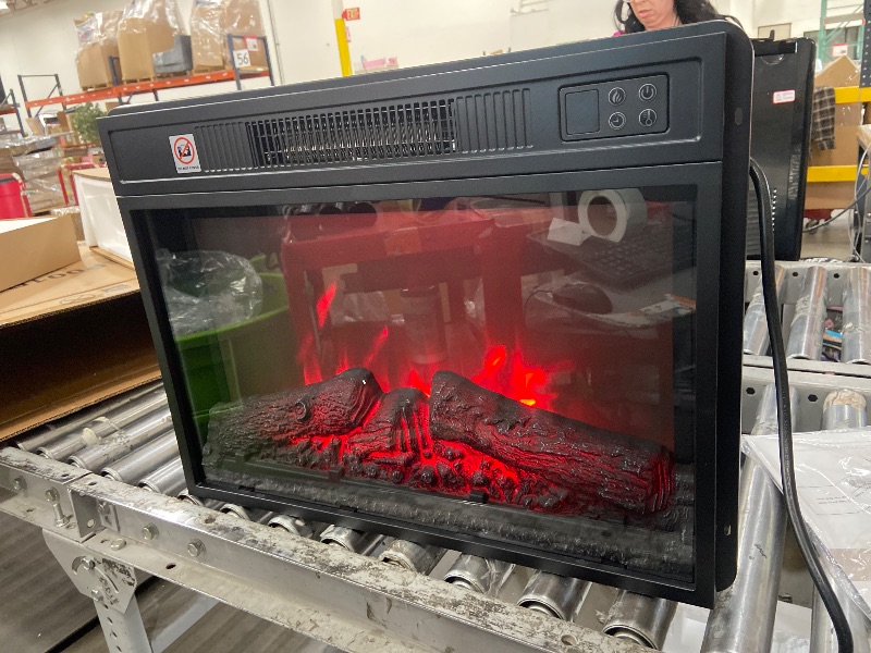 Photo 1 of **PARTS ONLY** RoyalCraft Farmhouse Fireplace TV Stand for 65+ Inch TV, Entertainment Center with 23" Electric Fireplace with Remote, 34" Tall Modern Rustic TV Console with Sliding Bar Door for Living Room, White