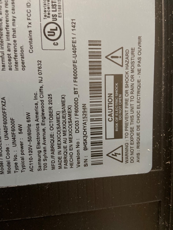 Photo 1 of *BROKEN* SAMSUNG 40-Inch Class Full HD F6000 Smart TV (2025 Model) HDR, Object Tracking Sound Lite, Knox Security, One UI Tizen, Smart TV