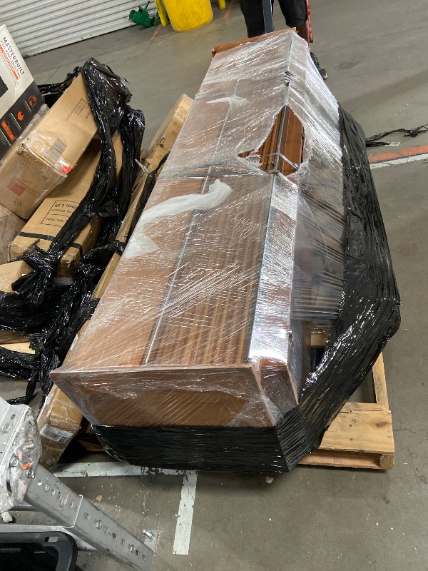 Photo 1 of *DAMAGE* POVISON Fully-Assembled Mid Century Modern TV Stand, 78.74" Wood Media Console with Adjustable LED Light, Entertainment Center with Storage for Living Room