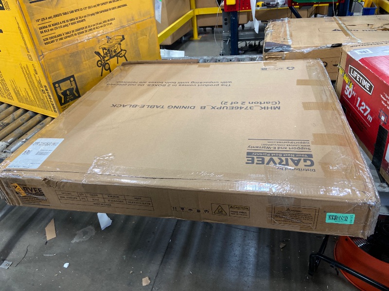 Photo 1 of *incomplete box 2 of 2* GarveeHome 63 in-86.6 in Extendable Dining Room Table for 6-10, Farmhouse Kitchen Tables w/Wooden Sturdy Frame, Large Rectangular Dinner Table for Dining Room, Kitchen