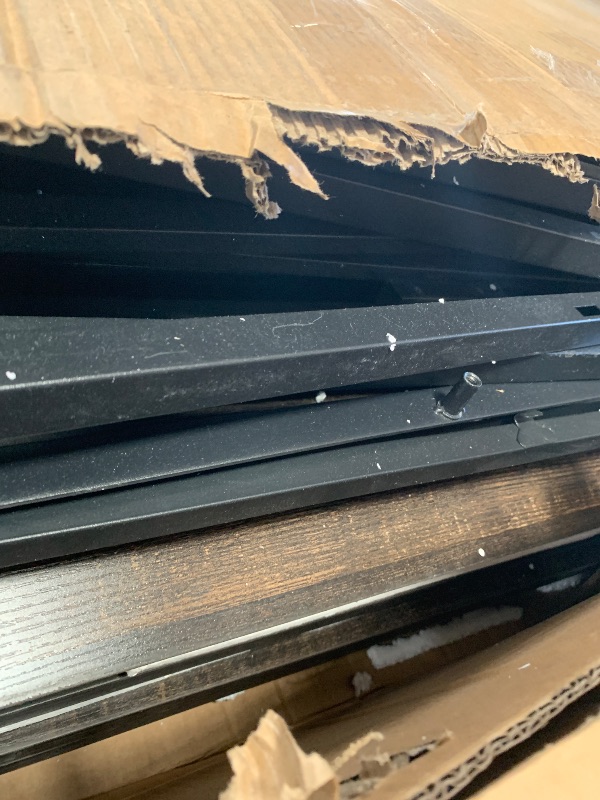 Photo 1 of **************MISSING ASSEMBLY HARDWARE AND INSTRUCTIONS*************
YITAHOME 71 Inch Double Dog Crate Furniture for 2 Dogs, Heavy Duty Wooden Crate TV Stand with 4 Bowls, Dog Kennel Indoor Furniture Sliding Barn Door Design for Extra Large Dogs, Black O