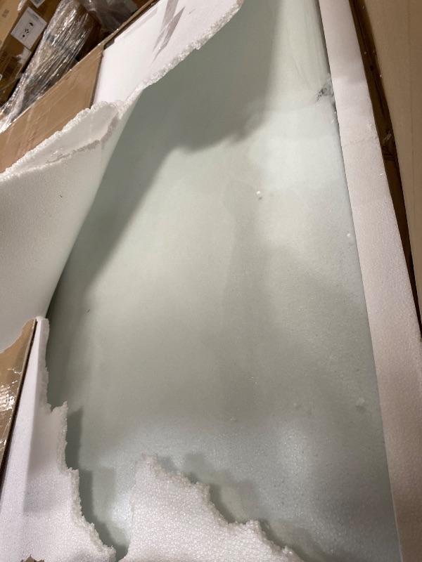 Photo 1 of [Tempered Glass] 50“ x 44” Beveled Edge Glass Chair Mat with Polished Edge Clear Office Chair Mat, Glides Smoothly, Suitable for Carpet or Hardwood Floors