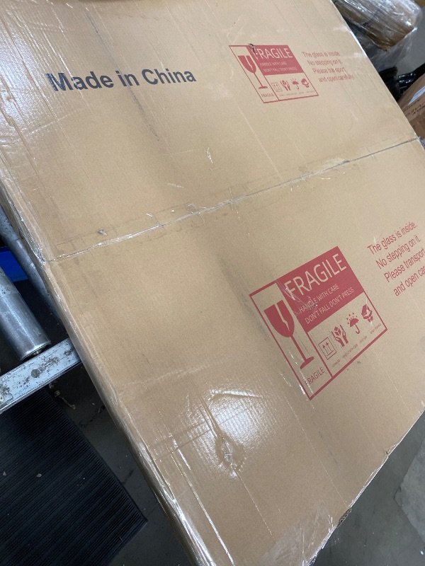 Photo 1 of [Tempered Glass] 50“ x 44” Beveled Edge Glass Chair Mat with Polished Edge Clear Office Chair Mat, Glides Smoothly, Suitable for Carpet or Hardwood Floors