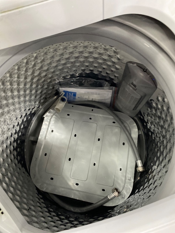 Photo 1 of ***HEAVY USE/DENTS***BLACK+DECKER 3.0 Cu. Ft. Portable Washer, 26.5 lb. Capacity Washing Machine, 6 Cycles, Quick Connect Sink Adapter and Drain Hose Included, Transparent Lid & LED Display, BPW30MW, White