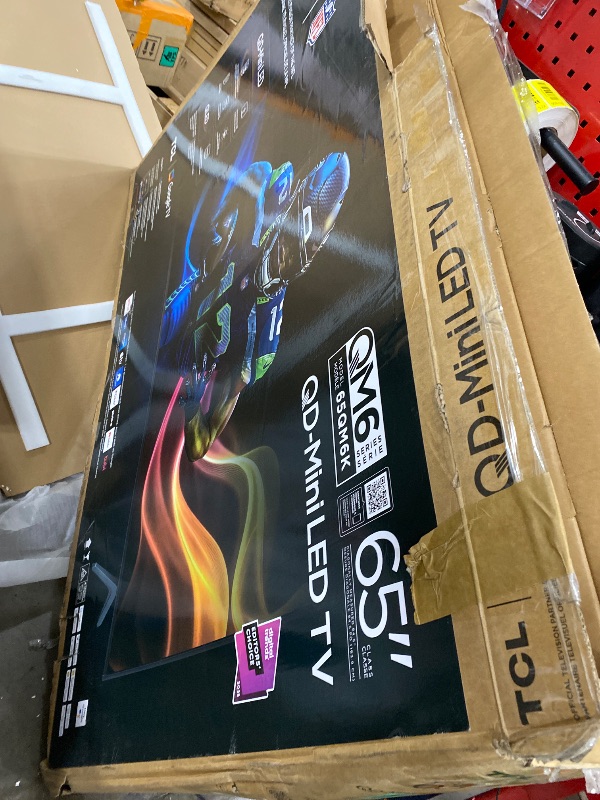 Photo 1 of ****************DAMAGED- Bottom of TV is darker than top half******************
TCL 65 Inch Class QM6K Series | Mini LED QLED 4K HDR | 65QM6K, 2025 Model | 120HZ-144HZ High Brightness Smart Google TV Dolby Atmos Onkyo Audio | Voice Remote Alexa Gaming Str