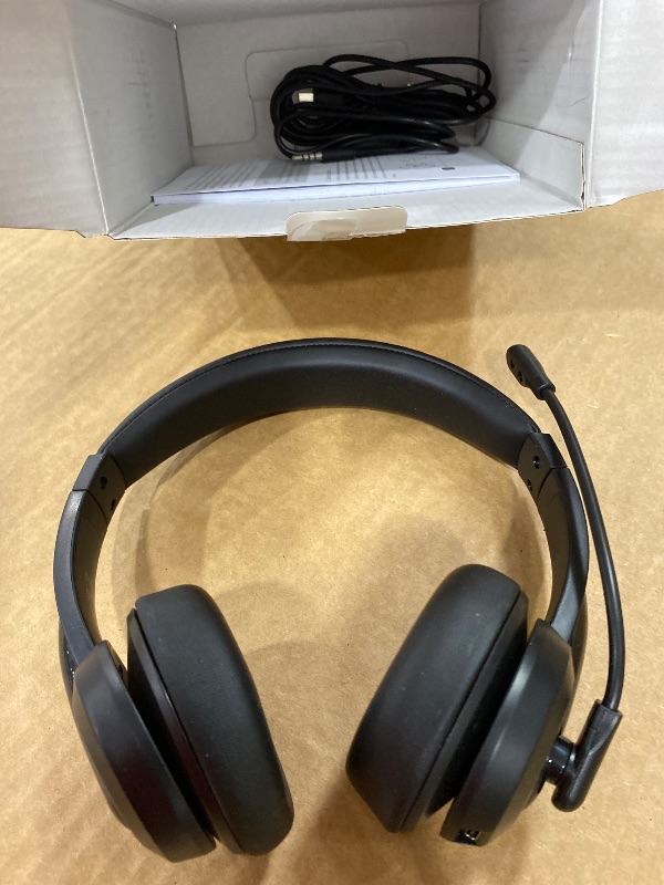 Photo 1 of *****reference photos *****Wireless Headset with Mic for Work with AI Noise Cancelling Mic for Clear Calls, Bluetooth V5.3 Headphones with Microphone to USB A/C Dongle & Mic Mute for Computer Laptop PC iPhone (Glacier Blue)