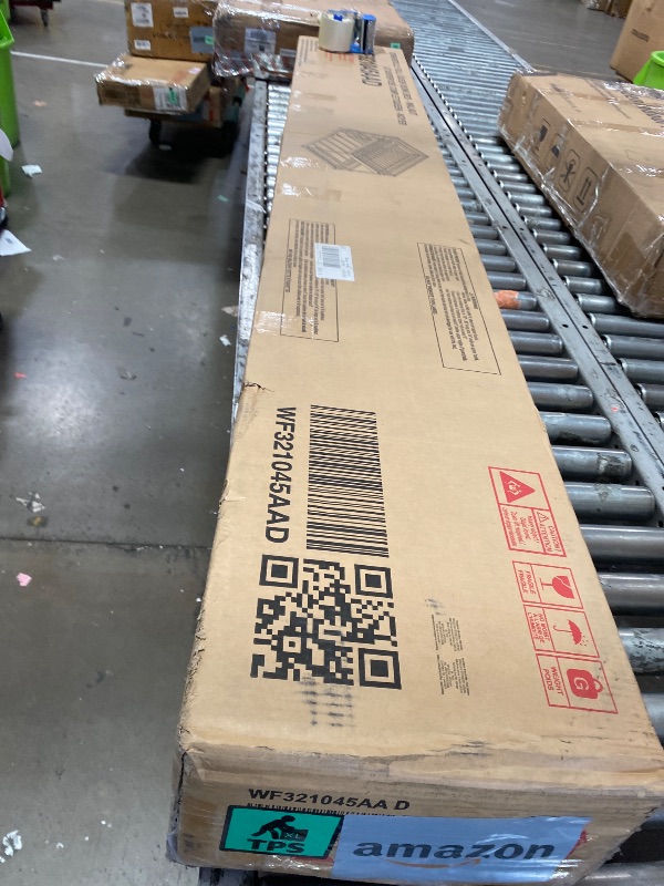 Photo 1 of **MISSING BOX 2 OF 2** Merax Full XL Over Queen Floor Bunk Bed, Kids Bedroom Brown Wooden Bunk Bed Frame, Convertible to 2 Separated Beds with Trundle, Ladder & Guardrail for Teens, Wood Slat Support, Easy Assembly, Brown