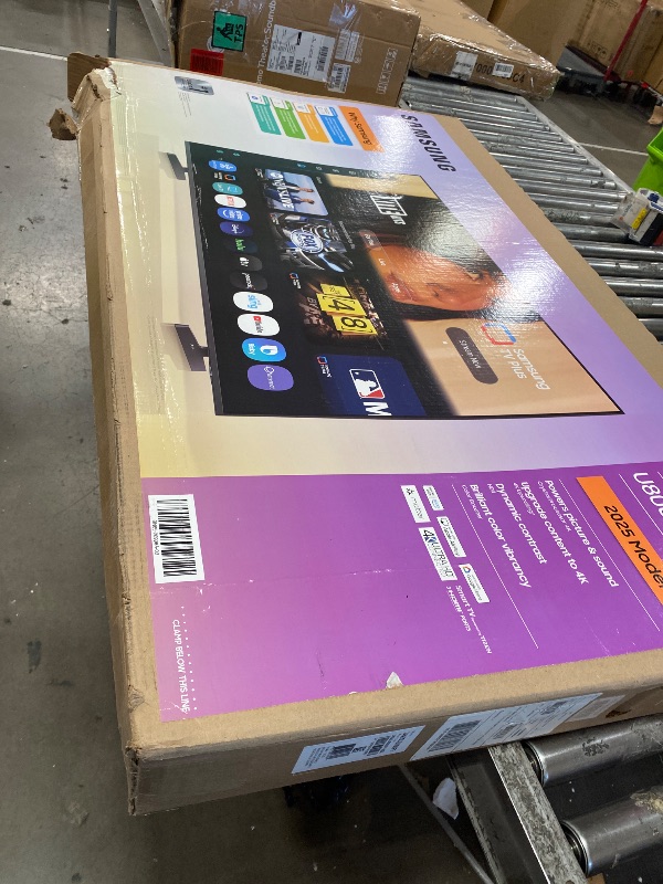 Photo 1 of **DAMAGED*** Samsung 55-Inch Class Crystal UHD U8000F 4K Smart TV (2025 Model) Endless Free Content, Crystal Processor 4K, MetalStream Design, Knox Security, Compatible with Alexa