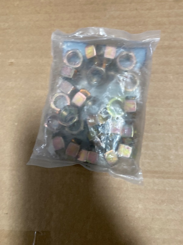 Photo 1 of 1/2"-20 (25 Pack) Grade 8 Hex Nut, Fine Thread, Yellow Zinc by Makers Bolt