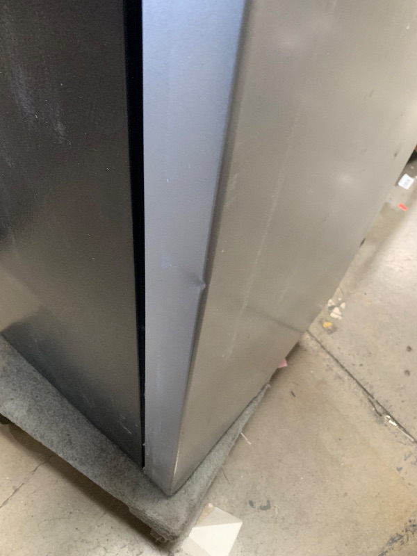 Photo 1 of ***DENTS***Frigidaire, 2 Door Apartment Size Refrigerator with Freezer, 7.5 cu ft, Adjustable Spill-Proof Shelves, Door & Crisper Bins, Platinum Silver, Garage Ready