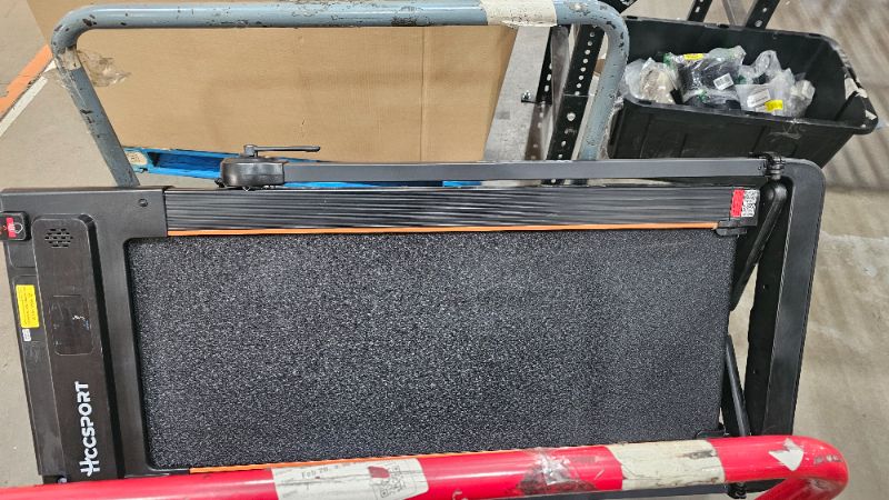 Photo 1 of ***The control panel has a large crack and the safety magnet is missing***Hccsport Treadmill with Incline, 3 in 1 Under Desk Treadmill Walking Pad with Removable Desk Workstation 3.5HP Foldable Compact Walking Treadmills for Home Small Office with Wristba