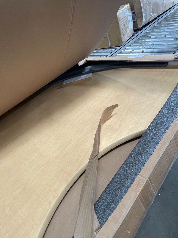 Photo 1 of ***TOP ONLY***FDP Kidney Activity School and Classroom Kids Table (48 x 72 inch), Chunky Toddler Legs for Collaborative Seating Environments, Adjustable Height 15-24 inches - Maple Top and Maple Edge with Sand Legs