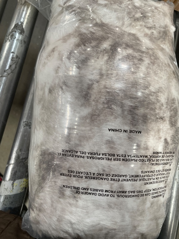 Photo 1 of 
Cozy Bliss Deluxe Striped Rabbit Faux Fur Throw Blanket, Soft Fluffy Warm Plush Blanket for Winter, Modern Homr Decor, Tie-dye Brown 50"x60"
