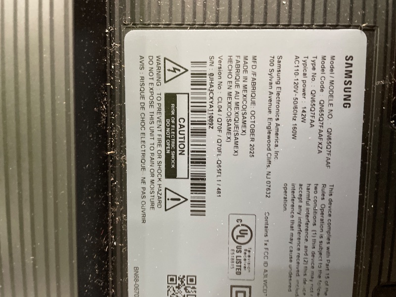 Photo 1 of **DAMAGED**Samsung 65-Inch Class QLED Q7F Series Samsung Vision AI Smart TV (2025 Model, 65Q7F) Quantum HDR, Object Tracking Sound Lite, Q4 AI Gen1 Processor, 4K upscaling, Gaming Hub, Alexa Built-in