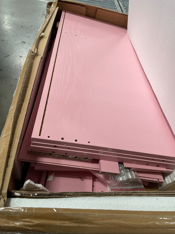 Photo 1 of ***Partial Set, Missing pieces ***
Viaozutis Vanity Desk with a Mirror and Lights?with Chair and Four Drawers, Three Adjustable Lighting Modes?with Power Outlet and Sliding LED Mirror,Bedroom Vanity Desk (Pink)