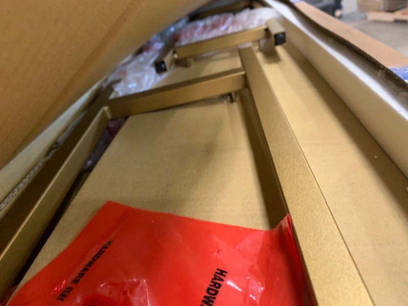 Photo 1 of **SEE NOTES** Holly & Martin Darrin Narrow Long Console Table with Mirrored Top in Gold