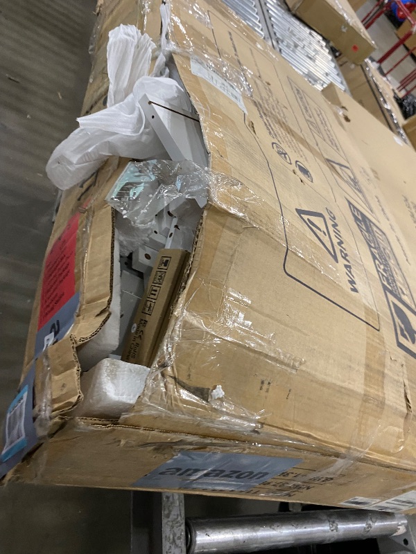 Photo 1 of **PARTS ONLY/SEE NOTES** Decofy Vanity Desk with Mirror and 12 LED Lights, Makeup Vanity Table with USB & Power Outlets, 4 Drawers and Hairdryer Holder, Padded Stool with Storage, White