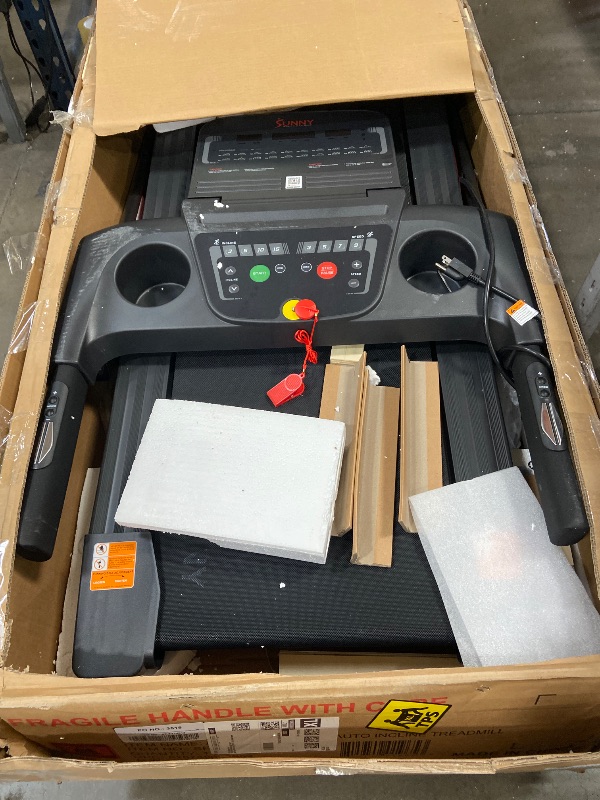 Photo 1 of *** PARTS ONLY***
Sunny Health & Fitness Active 400 Smart Auto Incline Treadmill – Foldable Running Machine w/Bluetooth, Wi-Fi, 15-Level Incline, Shock Absorption & SunnyFit Fitness App - SF-T724012