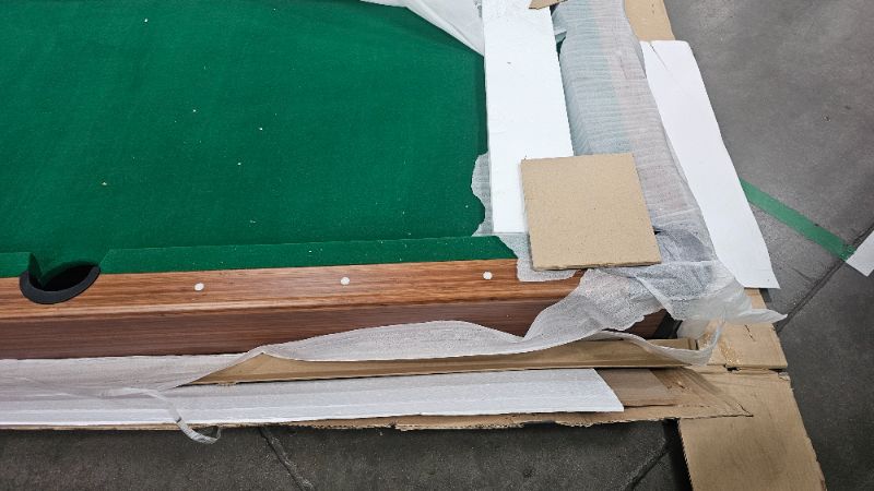 Photo 1 of ***chips and cracks**Mizerak Dynasty Space Saver 6.5' Billiard Table with Leg Levelers, Automatic Ball Return, and Classic Green Nylon Cloth