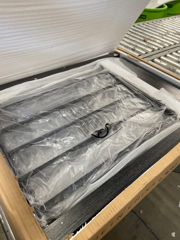 Photo 1 of (Box 2 of 2 Only)    Easycom 41" Dog Crate Furniture Foldable, No Assembly Decorative Dog Kennel Indoor, Dog Crates for Large Dogs(35-60 lb), Wooden Dog Cage with Adjustable Bowls and Name Tag, End Table, Dark Grey