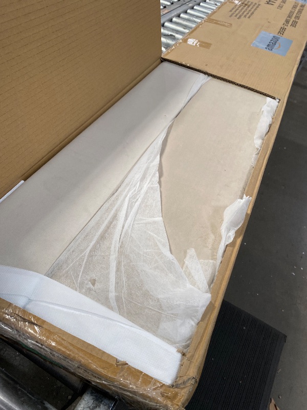 Photo 1 of (Only Box 2 of 2) Merax Twin Size Velvet Upholstered Platform Bed, Wood Bed Frame with Twin Size Trundle, Beige