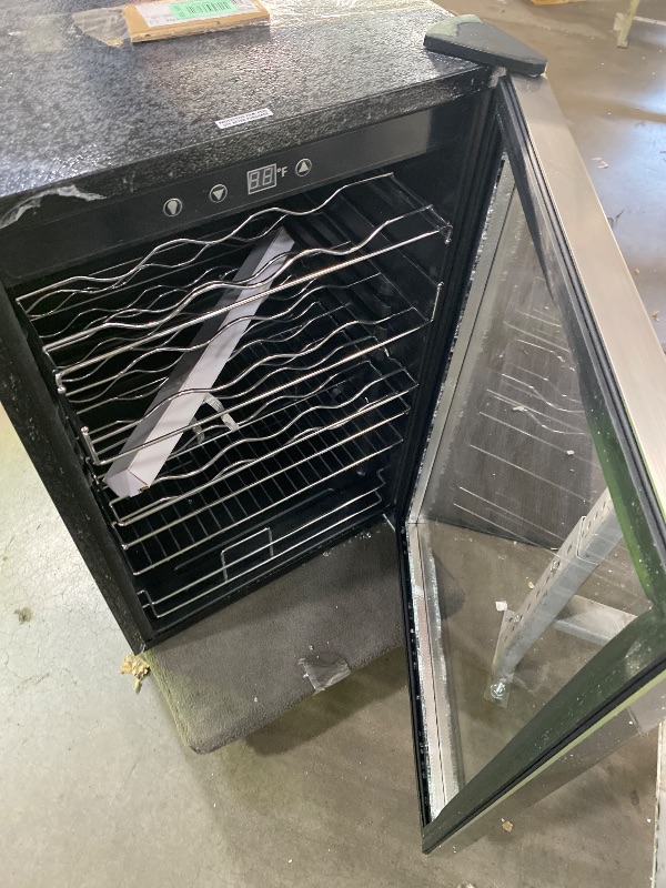 Photo 1 of *** PARTS ONLY *** BLACK+DECKER 26 Bottle Wine Fridge with Interior Light and Mechanical Temperature Control, Compressor Cooling Wine Cooler Refrigerator with 4 Wine Racks and 1 Flat Shelf, Wine Bottle Chiller