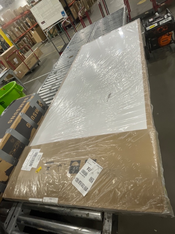 Photo 1 of ***DAMAGED***BarnSmith 36''x84'' Sliding Barn Door, 2 Panel with Reeded Arc White Primed Sliding Closet Door with 6FT Hardware Kit, Hollow Core Interior Door, Preassembled Panels, Durable & Sturdy