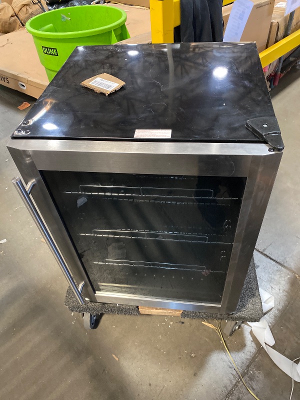 Photo 1 of **DENTS AND SCRATCHES****Phiestina Beverage Refrigerator 175 Cans Under Counter Beer Cooler 24 inch Quiet Built-in or Freestanding Beverage Fridge Glass Door Auto Defrost 5 Removable Shelves for Home Bar Office