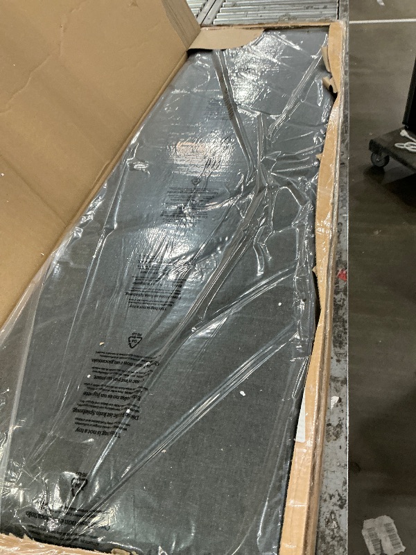 Photo 1 of ***************MISSING PIECES*************
Rolanstar Full Size Bed Frame, Storage Headboard with Charging Station and LED Lights, Upholstered Bed with Heavy Duty Wood Slats, No Box Spring Needed, Noise Free, Easy Assembly, Dark Grey