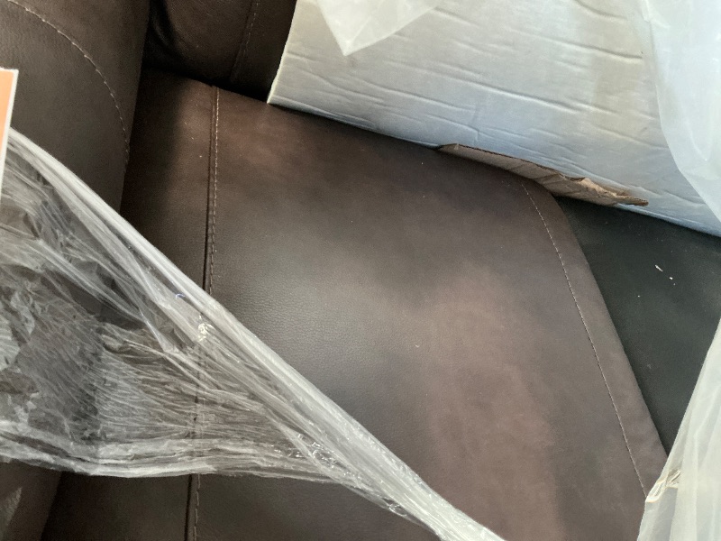 Photo 1 of *** TRUCK PICKUP ONLY *** Signature Design by Ashley Colleton Traditional Loveseat with Nailheads, Top Grain Leather and Skillfully Matched Leather, 67" W x 40" D x 39" H, Dark Brown