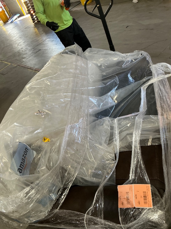 Photo 1 of *** TRUCK PICKUP ONLY *** Signature Design by Ashley Colleton Traditional Loveseat with Nailheads, Top Grain Leather and Skillfully Matched Leather, 67" W x 40" D x 39" H, Dark Brown