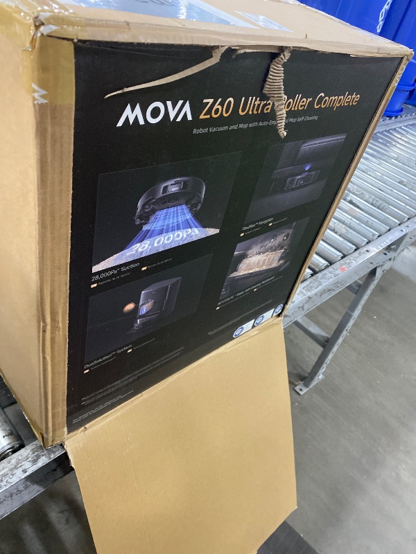Photo 1 of (NEW IN PACKAGE)     Mova Z60 Ultra Roller Complete Robot Vacuum and Mop, 28,000Pa Suction, 3.14in Obstacle Crossing, AutoShield for Carpet Protection, Zero Tangling Duobrush, Extendable Roller & Side Brush