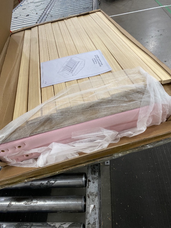 Photo 1 of (Picture is for reference, Bed colore is pink)...... Harper & Bright Designs Full Size Upholstered Daybed with Underneath Storage Bed Frame for Boys Girls Kids Adults Toddler, White