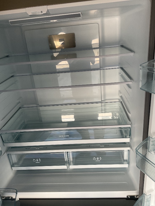 Photo 1 of **************FOR PARTS, ITEM IS MISSING PARTS AND HAS ISSUES WITH FUNCTIONALITY***************
Kenmore 36" French Door Refrigerator with Freezer - Accela Chill, Adjustable Shelving, Humidity Controlled Crispers, ENERGY STAR Certified, 20.3 cu. ft. Capaci