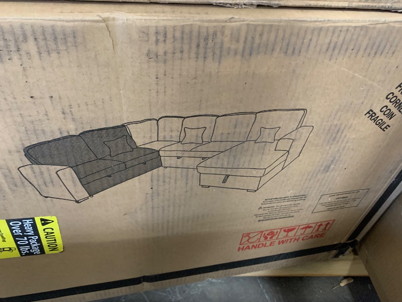 Photo 1 of ****************INCOMPLETE ITEM, MISSING THE OTTOMAN AND 1 CORNER SECTION OF COUCH***********
GarveeHome Sectional Sleeper Sofa with Pull Out Bed, Chenille Modular Sectional Sofa U Shaped Couch with Pull Out Couch and Storage Seat & Ottoman, Convertible C