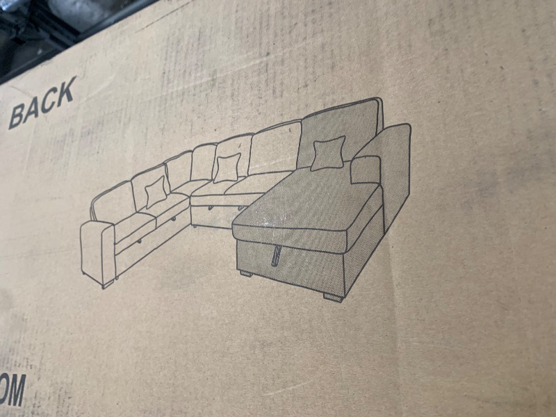 Photo 1 of ****************INCOMPLETE ITEM, MISSING THE OTTOMAN AND 1 CORNER SECTION OF COUCH***********
GarveeHome Sectional Sleeper Sofa with Pull Out Bed, Chenille Modular Sectional Sofa U Shaped Couch with Pull Out Couch and Storage Seat & Ottoman, Convertible C