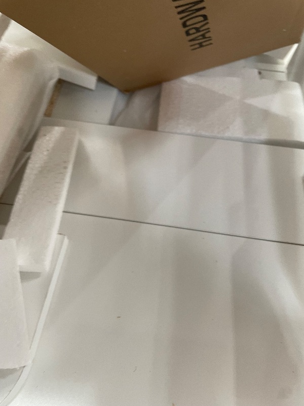 Photo 1 of ?FDW Vanity Desk with Mirror and Lights, 2-Drawer Makeup Vanity Desk with 3 Adjustable Light Colors, 6 Shelves and Power Outlets for Bedroom, White